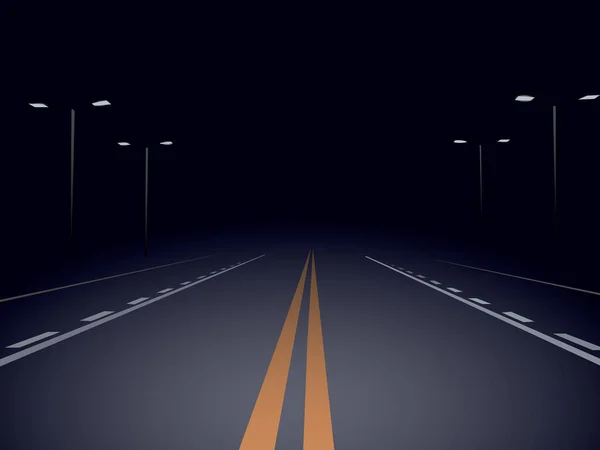 Ilustração Vetorial Retratando Uma Auto Estrada Noturna Para Uso Como — Vetor de Stock