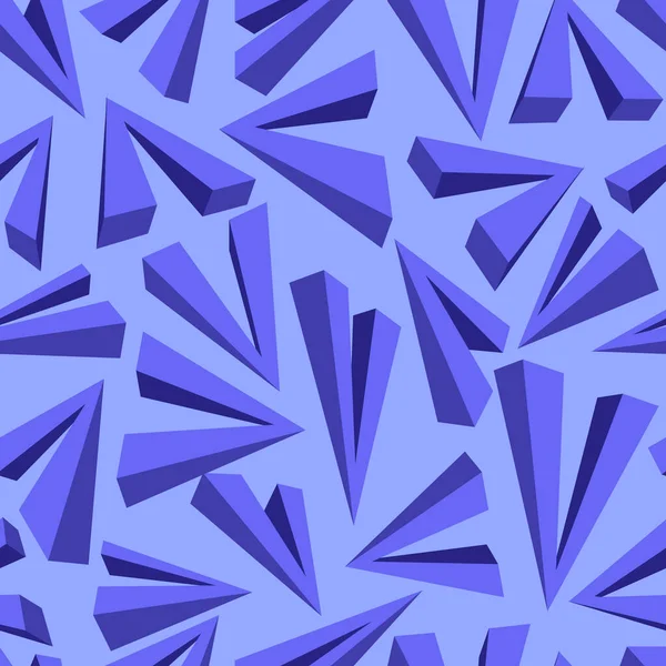Seamless Pattern Depicting Volumetric Abstract Shapes Blue Shades Prints Fabrics — Stock Vector
