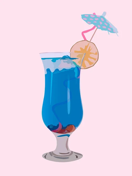 Vektor Illustration Med Bilden Ett Glas Med Cocktail För Tryck — Stock vektor