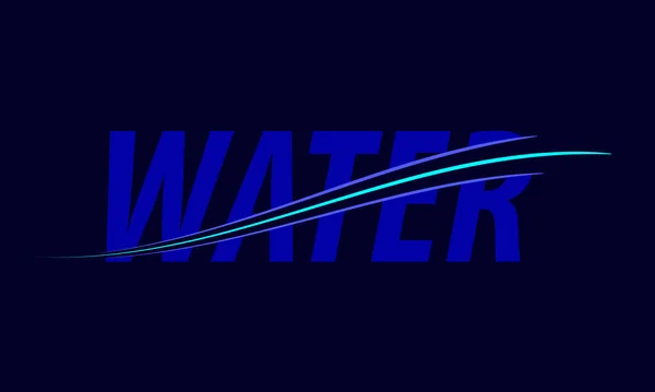 Vektorillustration Mit Einem Stilisierten Bild Des Wortes Wasser Zum Drucken — Stockvektor