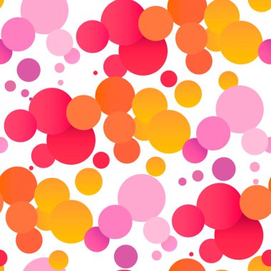 Kumaş, giysi, peçete ve iç dekorasyon, pankart, çerçeve ve kapaklar için beyaz bir zemin üzerinde renkli balonların görüntüsü kusursuz desen
