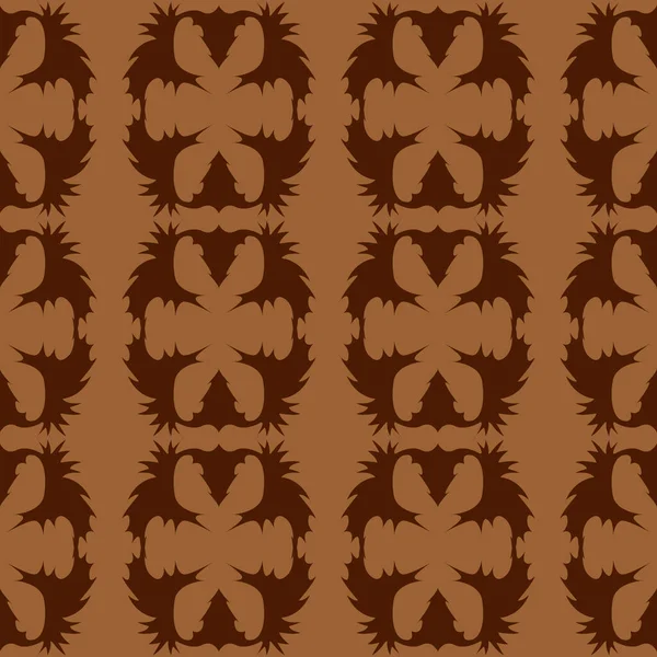 Nahtloses Muster Form Eines Ornaments Aus Abstrakten Formen Brauntönen Für — Stockvektor