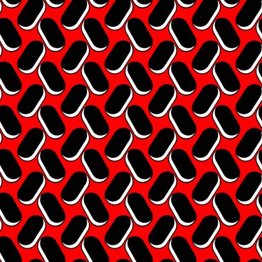 Kumaş, giysi, ambalaj, seramik ve iç dekorasyon, kapaklar, çerçeveler ve diğer yüzeylerdeki baskılar için kırmızı-siyah tonlarda kusursuz, geometrik desen