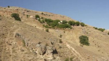 Atlılar 'da küçük bir köyde hava manzarası.