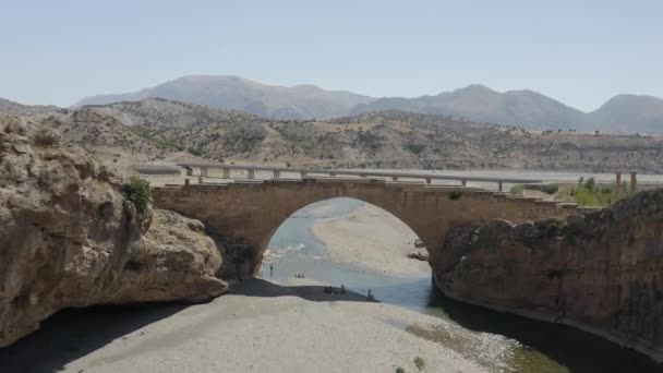 Flight Severan Bridge Turkey — Stock Video