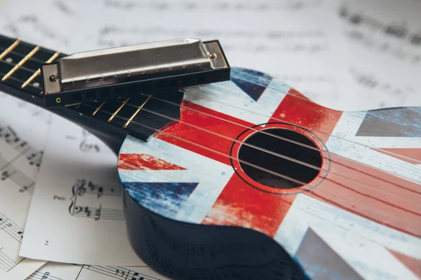 Harmonica and ukulele Stock Picture