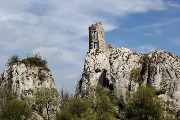 Castello sulla roccia, Sirotci hrad, Palava, Moravia, Repubblica Ceca — Foto Stock