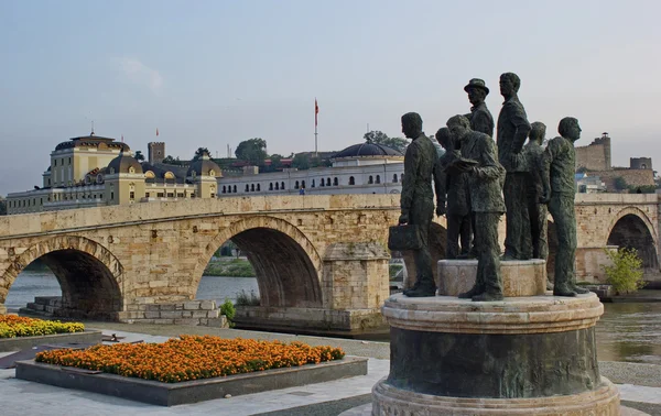 Taş köprü, bir şehir merkezi, Üsküp, Makedonya