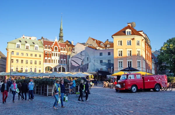 Evening in Dome Square, Riga, Latvia, 27th june 2014 — Stock Photo, Image