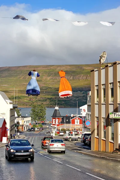 Straat in Akureyri, Noord IJsland, 26 augustus 2012 — Stockfoto