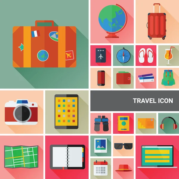 Utazási ikon gyűjtemény — Stock Vector