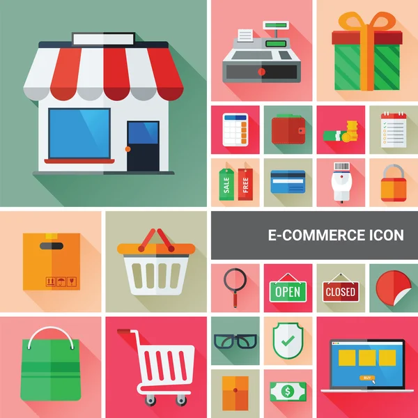 Collezione di icone e-commerce — Vettoriale Stock