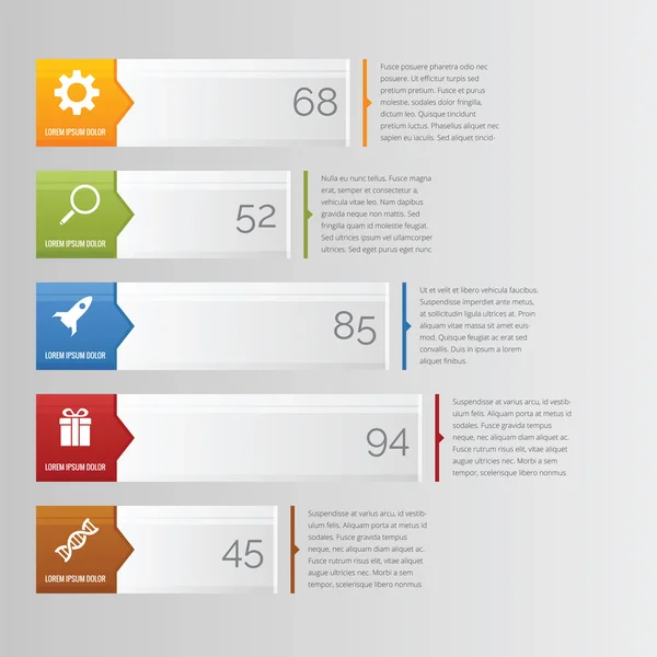 Barra de gráfico infográfico horizontal — Archivo Imágenes Vectoriales