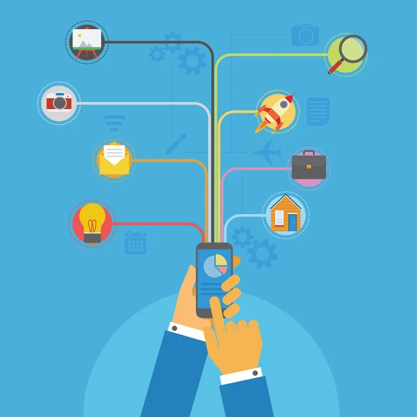 Mobiele telefoon mobiele Infographic — Stockvector