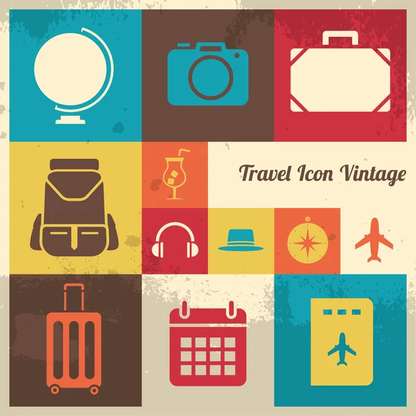 Icono de viaje Vintage — Archivo Imágenes Vectoriales