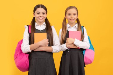 Eğitimde mükemmelliğe adanmıştır. Mutlu çocuklar ders kitaplarını tutarlar. Eğitim ve eğitim. Resmi okul eğitimi. Okula dönelim. Bilgi günü.