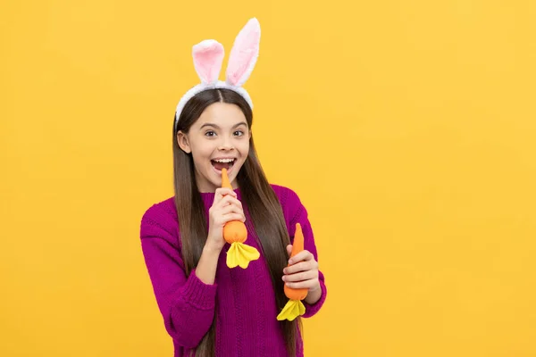 Gut Gelaunt Frohe Ostern Kinderglück Kind Hasenkostüm Zeit Für Spaß — Stockfoto
