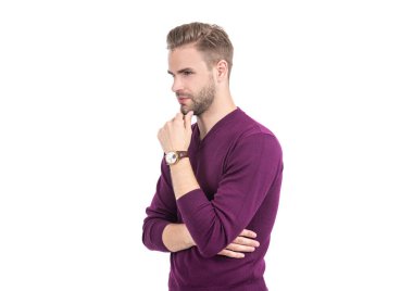 Berber dükkanı geri döndü. Yakışıklı adam tıraşsız çeneye dokunuyor. Berber dükkanı. Erkekler tımar ediliyor. Berber dükkanı. Kuaför salonu..