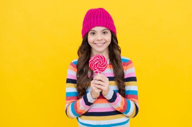 happy kid girl hold lollipop sweet, lollipop.