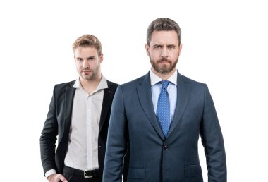 Saf güven. Patron ve çalışan. Kendine güvenen ortaklar Yönetici. Profesyonel başarılı CEO. Liderlik. Hırslı meslektaş uzmanlar. Formalite icabı iki adam. İş adamlarıyla iş görüşmesi.