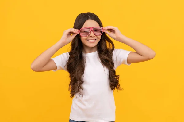 Seu Novo Estilo Garoto Engraçado Feliz Óculos Glamour Com Strass — Fotografia de Stock