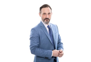 Hazır ol. Takım elbiseli başarılı bir adam. Girişimci ya da yönetici. erkek resmi moda.