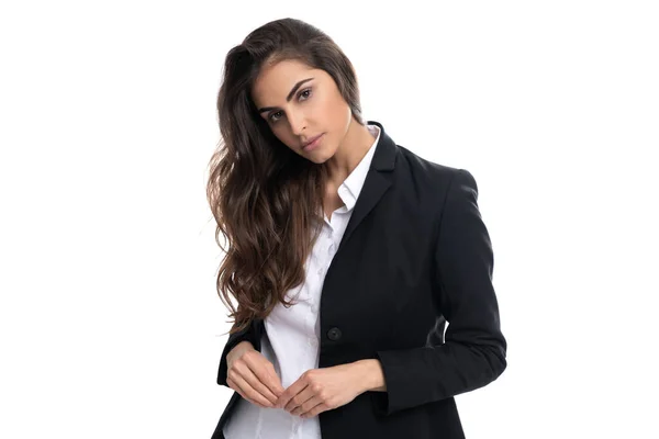 Mujer de negocios y profesional. Mujer de negocios aislada en blanco. Joven empleado profesional — Foto de Stock