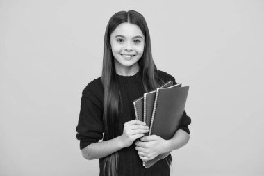 Kitapları olan liseli bir kız. Öğrenci kız.