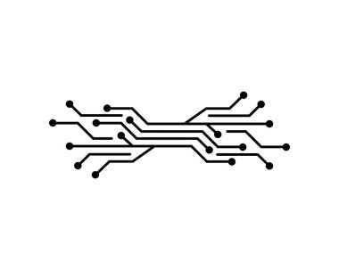 Circuit logo şablon vektör resimleme tasarımı