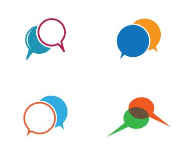 Konuşma balonu logo şablonu vektör resmetme tasarımı