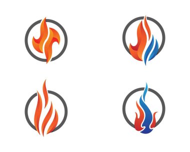 Alev Logosu Vektör Simgesi Yağ, gaz ve enerji logosu kavramını ateşle
