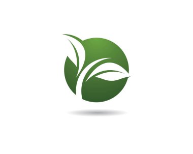 Yeşil yapraklı ekoloji doğa element ikonu logoları
