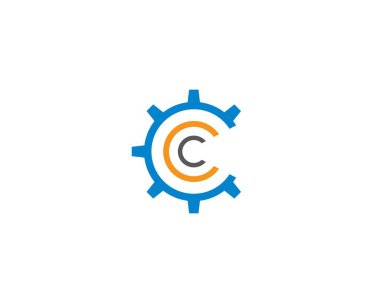 Gear Logo Şablonu vektör çizimi tasarımı