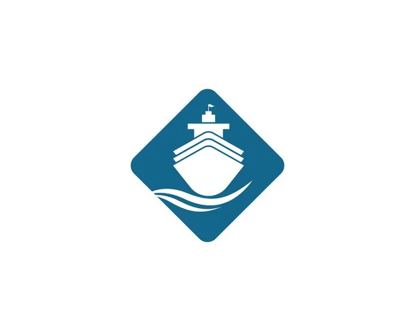 Cruise Ship Logo Template Vector Icon Illustration Design — Stock Vector
