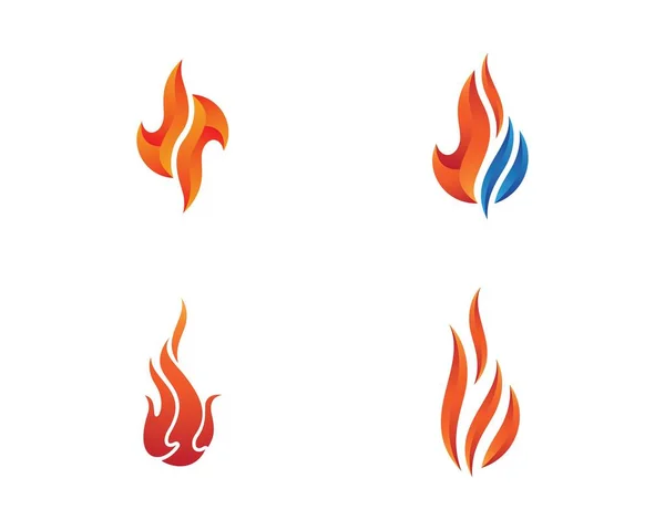 Brandflamma Logotyp Mall Vektor Ikon Olja Gas Och Energi Logotyp — Stock vektor