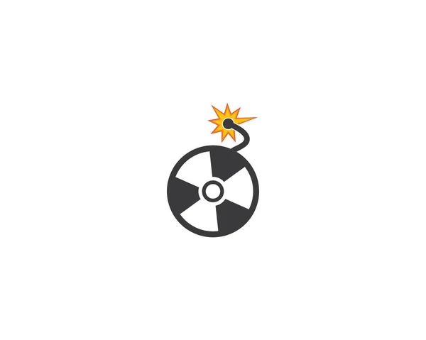 Icône Logo Bombe Nucléaire Illustration — Image vectorielle