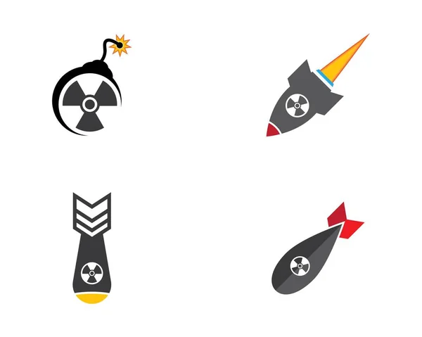 Ilustración Del Logotipo Bomba Nuclear — Vector de stock