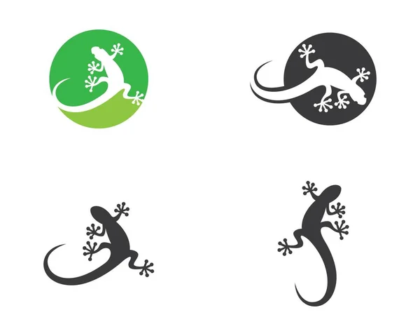 Logo Jaszczurki Szablon Wektor Ikona Ilustracja Projekt — Wektor stockowy