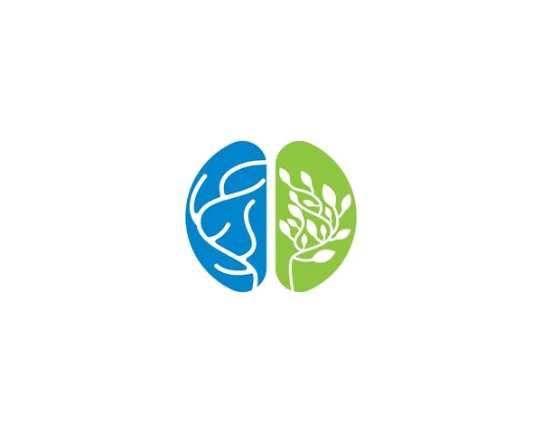 Cerebro Logotipo Plantilla Vector Icono Ilustración Diseño — Vector de stock