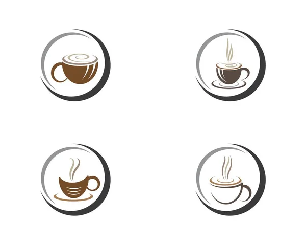 Σχεδιασμός Εικονιδίου Διανύσματος Κύπελλο Καφέ Λογότυπο Πρότυπο — Διανυσματικό Αρχείο