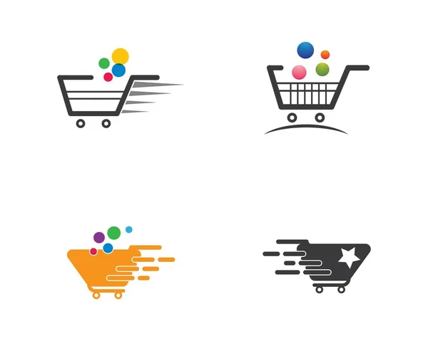 Shop Logo Template Vector Icon Illustration Design — Stock Vector