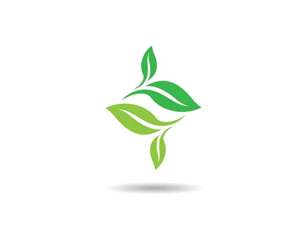 Zöld Levél Ökológiai Elem Vektor Ikon Logói — Stock Vector