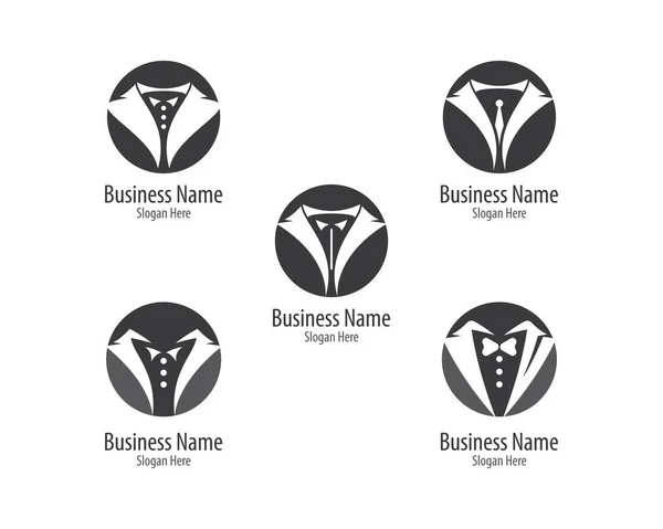 Tuxedo Logotipo Modelo Vetor Ícone Ilustração Design —  Vetores de Stock