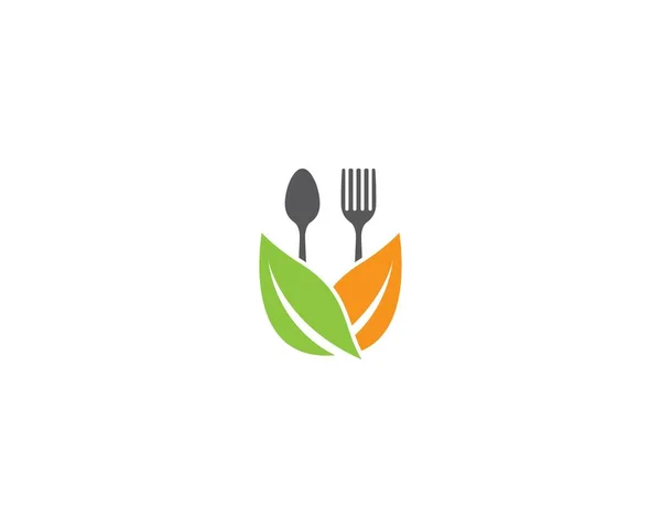 Organic Food Logo Template Vector Icon Illustration — Vetor de Stock