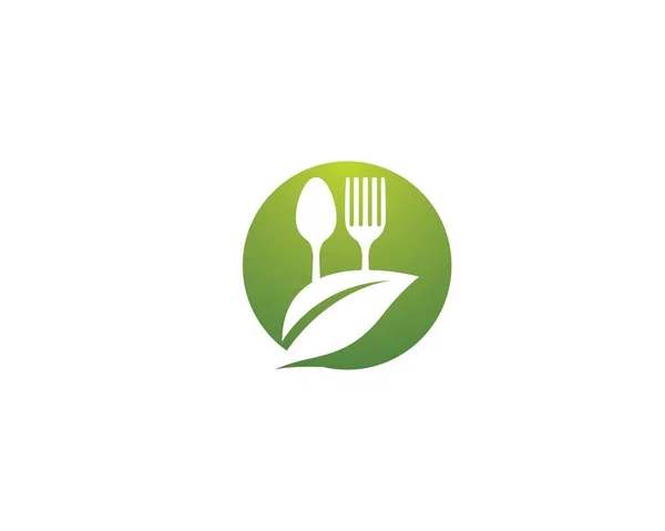 Organic Food Logo Template Vector Icon Illustration —  Vetores de Stock