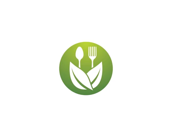 Organic Food Logo Template Vector Icon Illustration —  Vetores de Stock