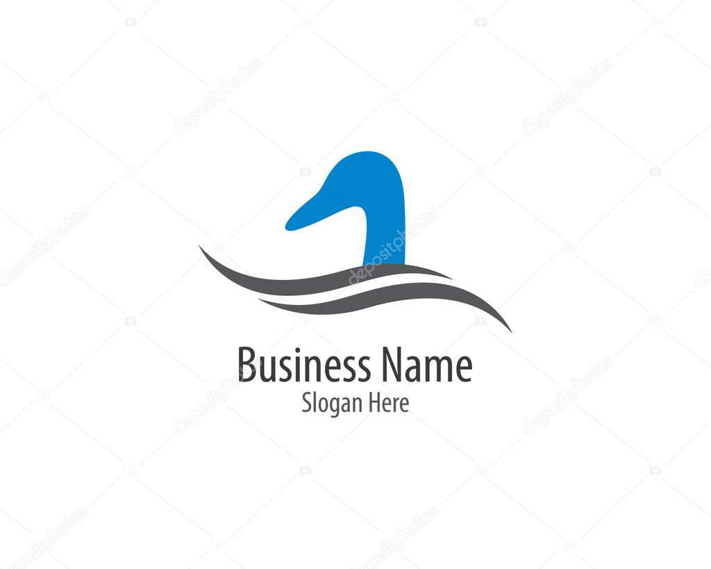 Duck logo template vector icon illustration design