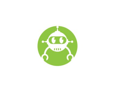 Robot logo şablonu vektör resimleme tasarımı