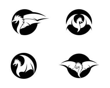 Ejder kafası logo şablonu vektör resimleme