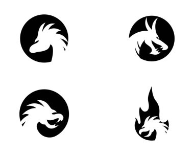 Ejder kafası logo şablonu vektör resimleme